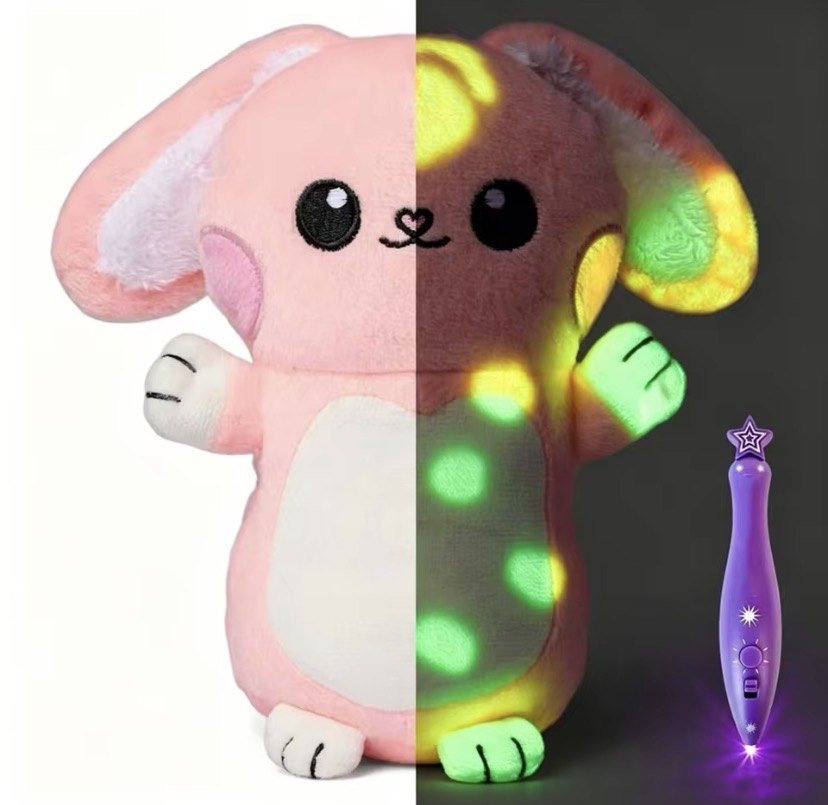 Różowy króliczek LumiMisie ze świecącymi kropkami